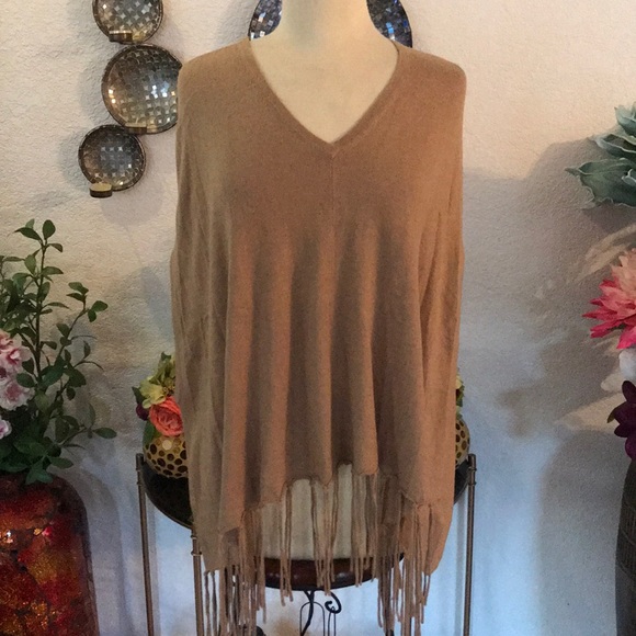 Michael Kors Sweaters - NWT Michael Kors Dark Camel poncho size PS